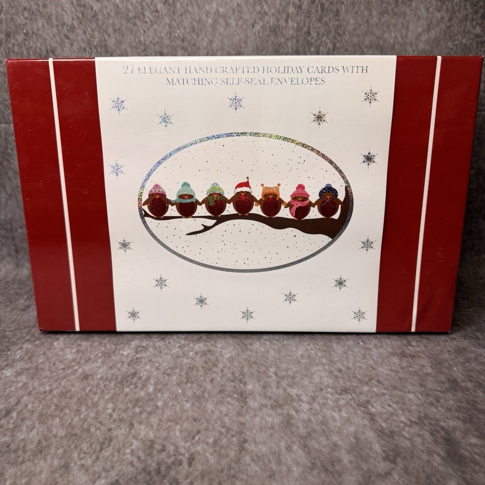 New Box of 27 Burgoyne Elegant Hand Crafted Holiday Cards Matching Envelopes